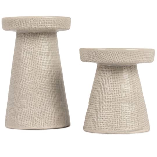 Hello Honey; Hello Honey® Stoneware Pillar & Taper Candle Holders; Category:Candle Holders; Image:1